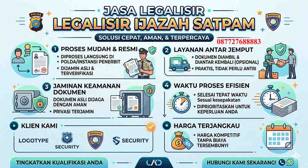 Infografis Jasa Legalisir Ijazah Satpam