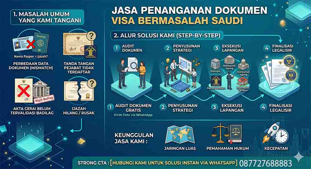 Infografis Jasa Penanganan Dokumen Visa Bermasalah Saudi