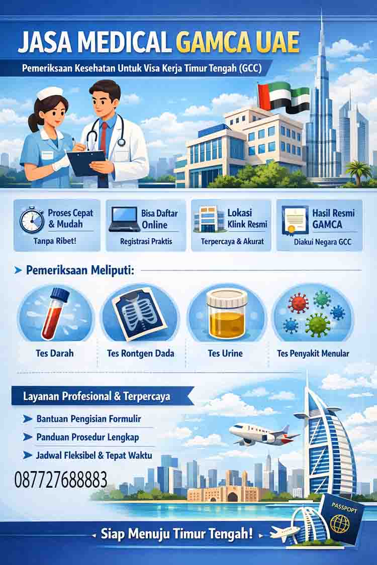 Infografis Jasa medical GAMCA UAE Infografis Jasa medical GAMCA UAE