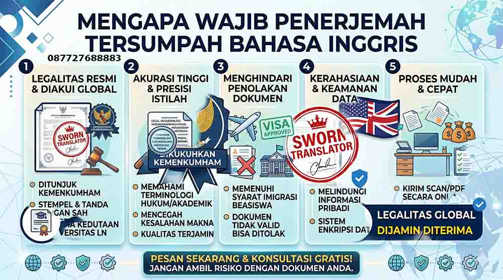 Infografis Mengapa Wajib Penerjemah Tersumpah Bahasa Inggris