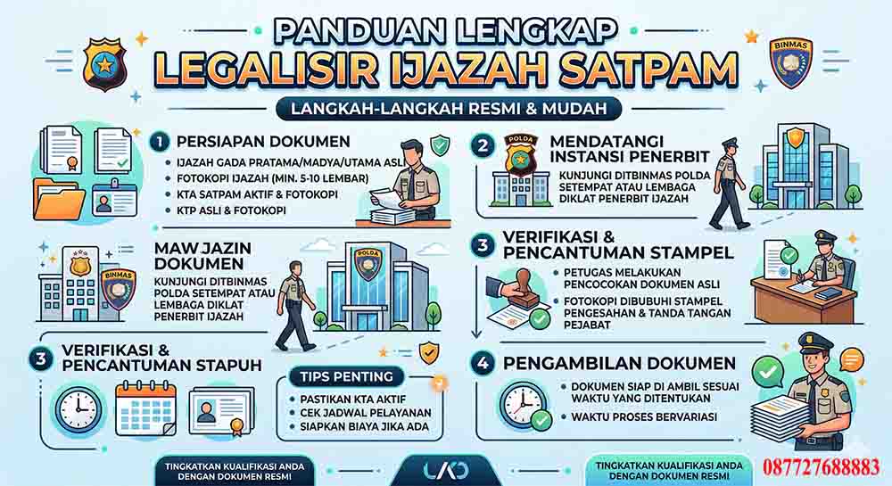 Infografis Panduan Lengkap Legalisir Ijazah Satpam
