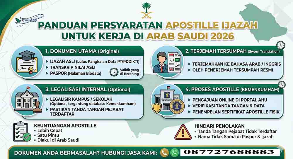 Infografis Syarat Apostille Ijazah untuk Kerja Saudi