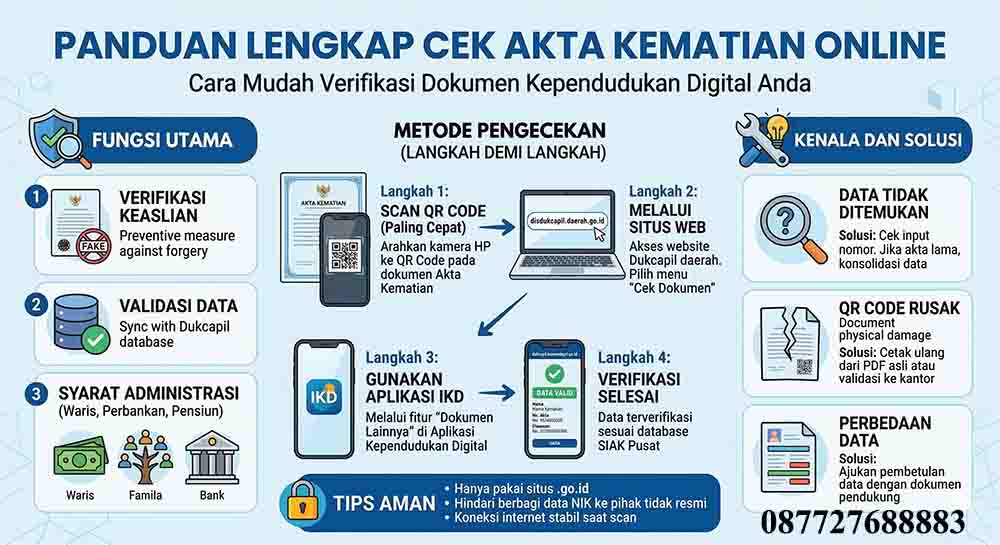 Infografis cek akta kematian online