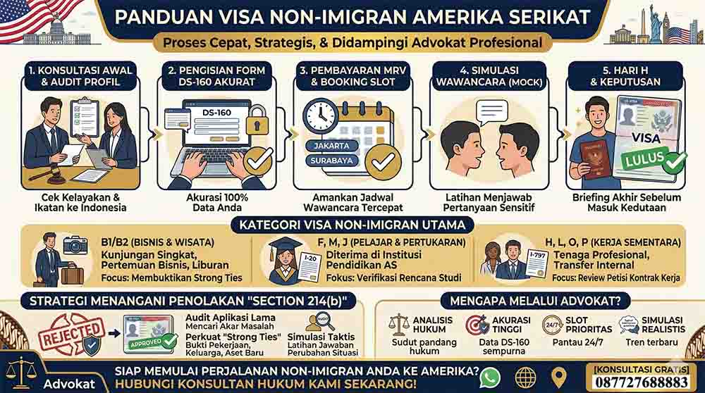 Infografis visa Amerika Serikat non-imigran