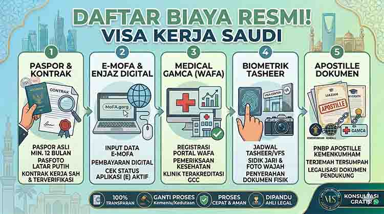 Rincian Biaya Resmi Visa Kerja Saudi