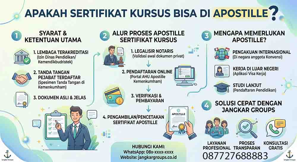 infografis Apakah Sertifikat Kursus Bisa di Apostille