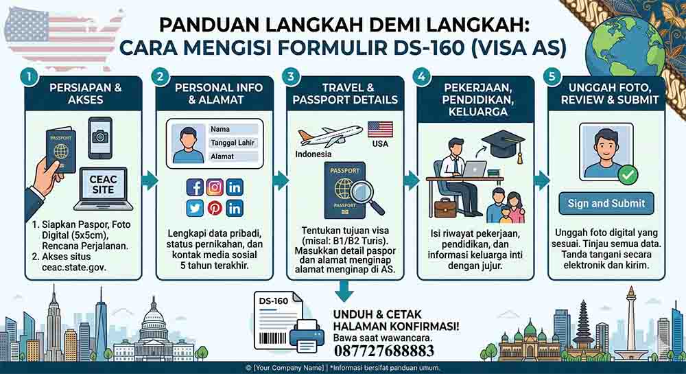 infografis Cara Mengisi Formulir DS-160
