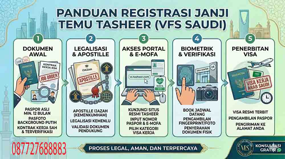 infografis Cara Registrasi Aplikasi Tasheer