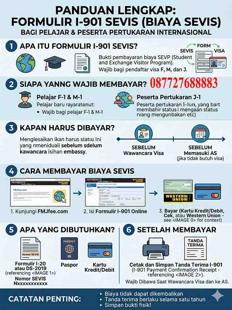 Infografis Formulir I-901 SEVIS