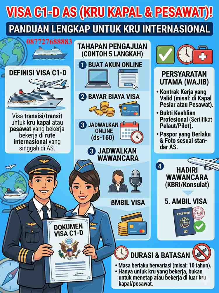 Infografis Visa C1-D Amerika