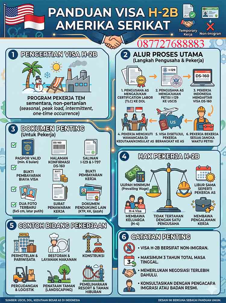 Infografis Visa H-2B Amerika