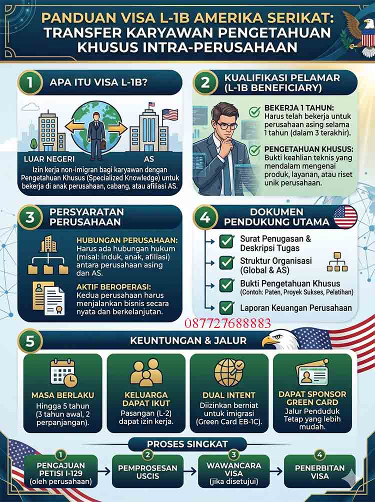 Infografis Visa L-1B Amerika