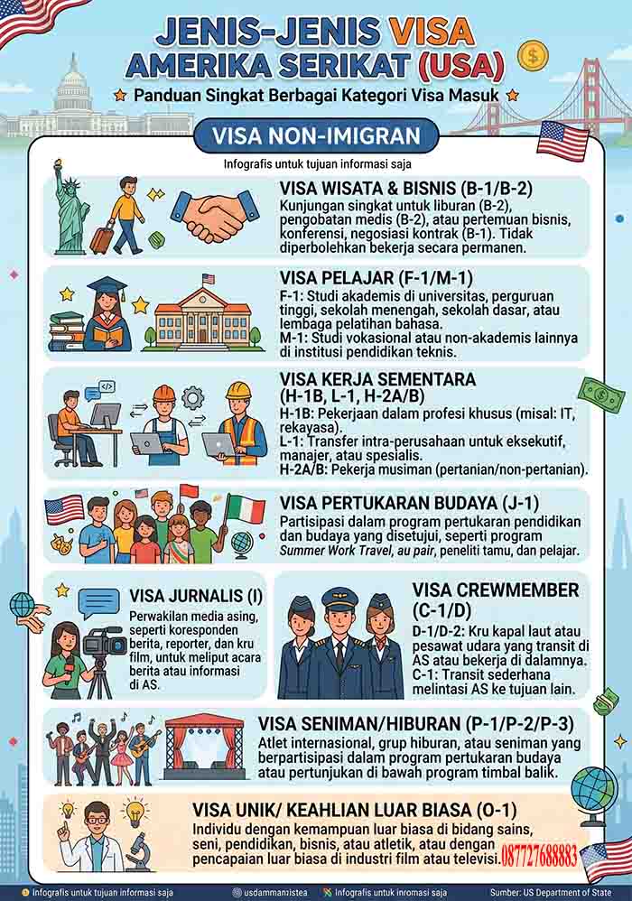 Infografis Visa Non Imigran Amerika