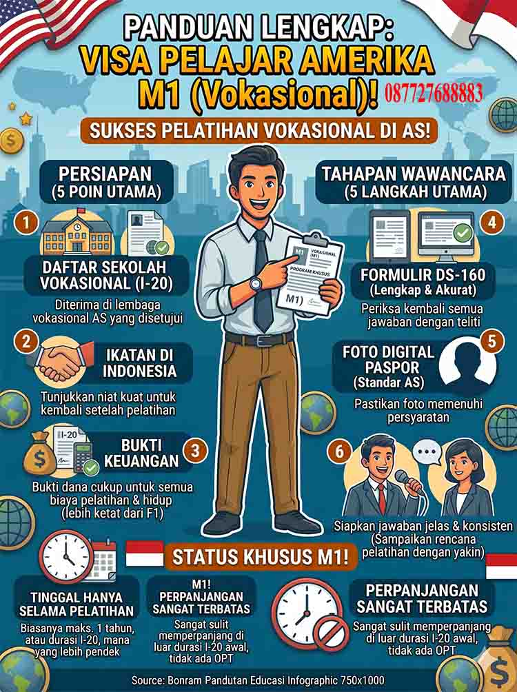 Infografis Visa Pelajar Amerika M1