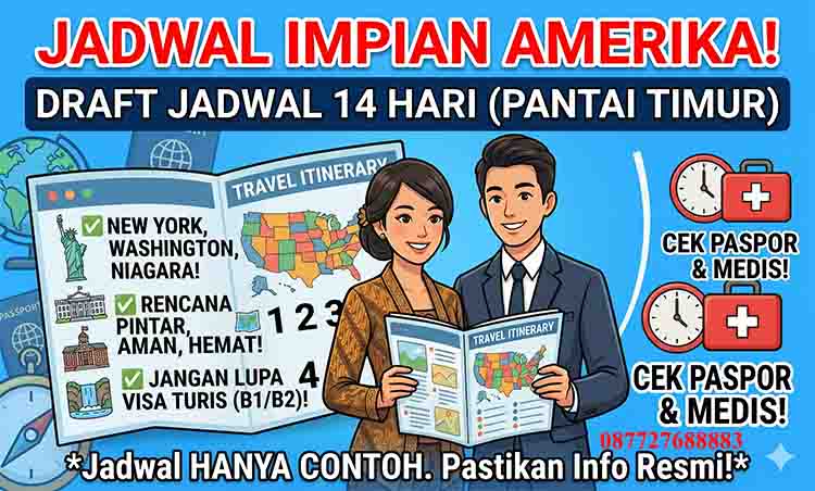 Jadwal Perjalanan (Itinerary) Amerika