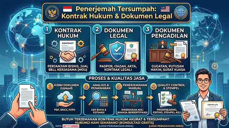 Penerjemah Tersumpah kontrak hukum dan dokumen legal