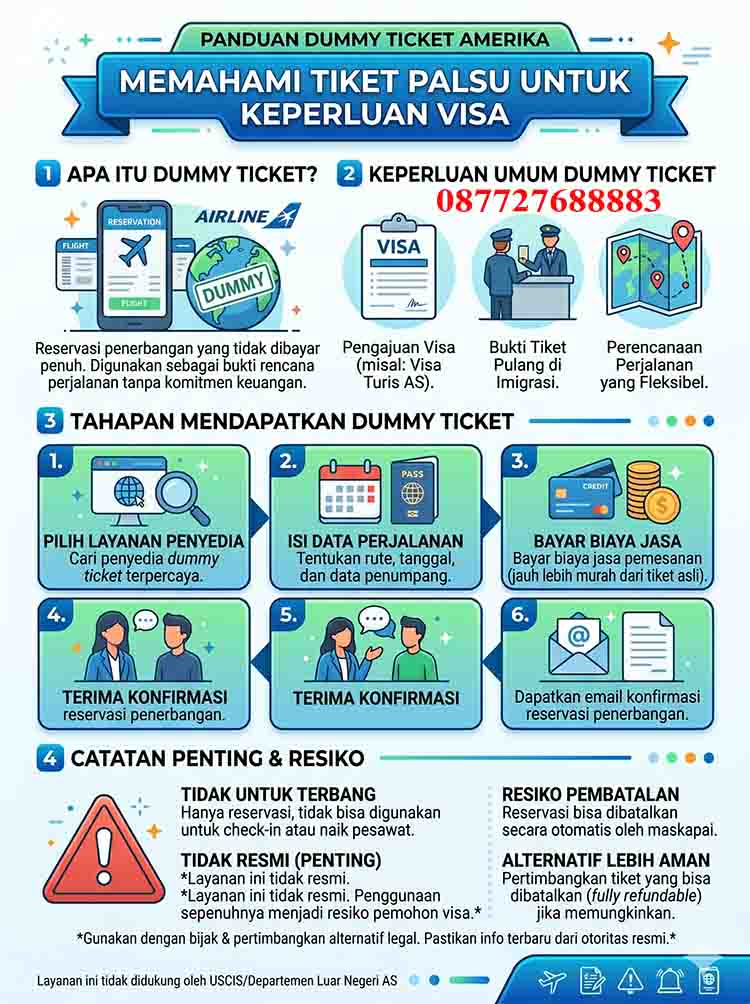 infografis Dummy Ticket Amerika