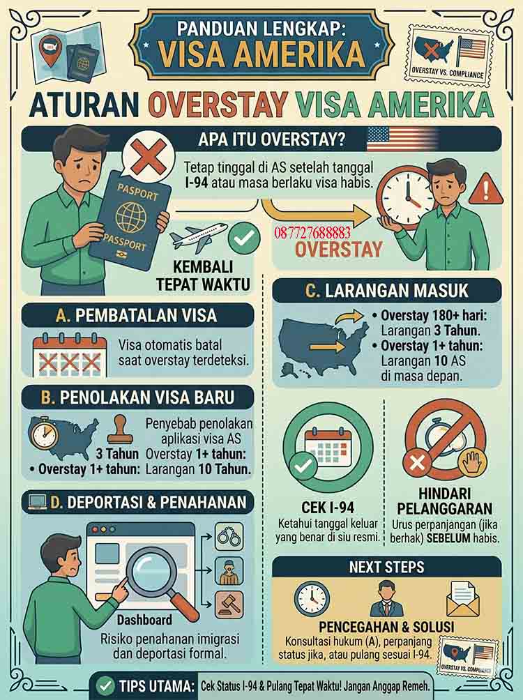 Infografis Aturan Overstay Visa Amerika