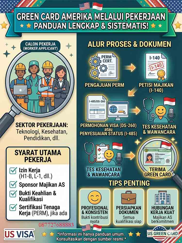 Infografis Green Card Melalui Pekerjaan