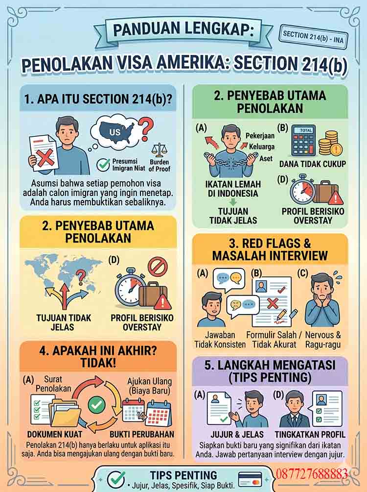 Infografis Penolakan Visa Amerika Section 214b