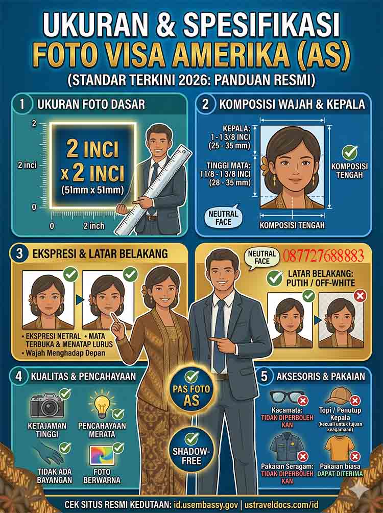 Infografis Ukuran Foto Visa Amerika
