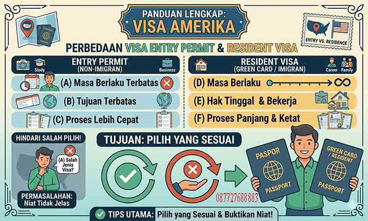 Perbedaan Visa Entry Permit dan Resident Visa Amerika