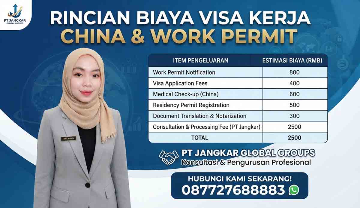 Biaya Visa Kerja China dan Work Permit Rincian Pengeluaran