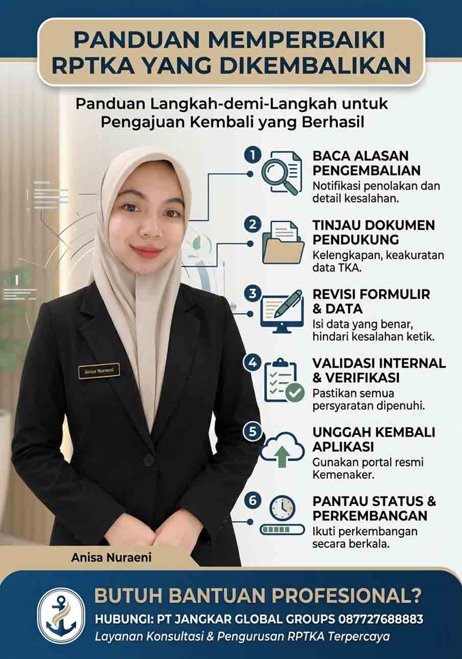 Cara Memperbaiki RPTKA yang Dikembalikan Cara Memperbaiki RPTKA yang Dikembalikan