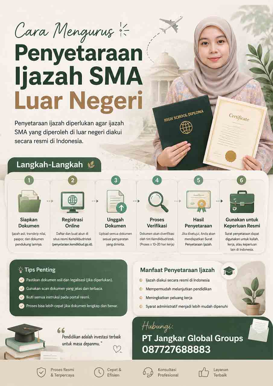 Cara Mengurus Penyetaraan Ijazah SMA Luar Negeri Cara Mengurus Penyetaraan Ijazah SMA Luar Negeri