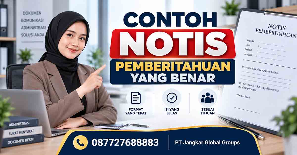 Contoh Notis Pemberitahuan yang Benar