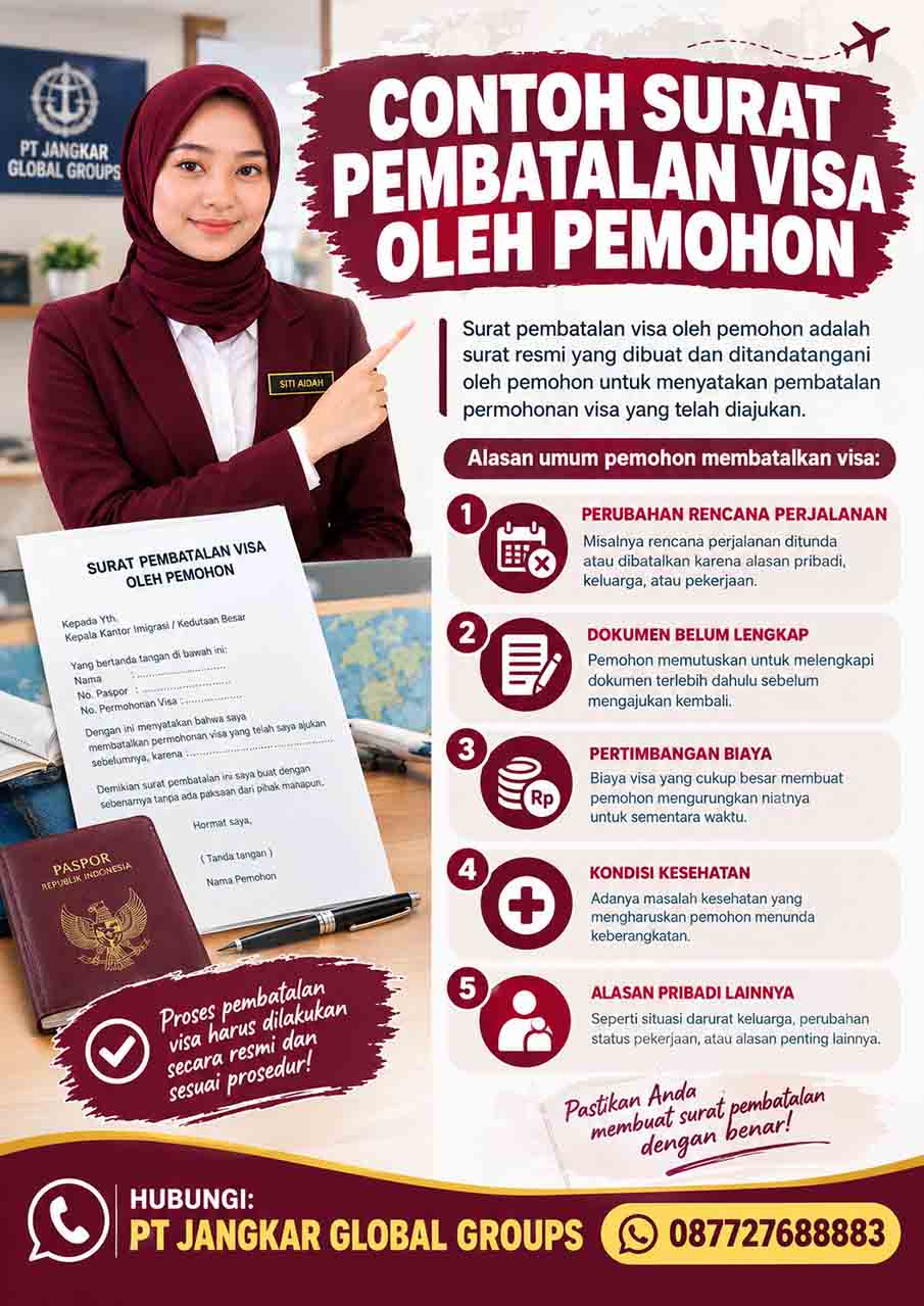 Contoh Surat Pembatalan Visa oleh Pemohon Contoh Surat Pembatalan Visa oleh Pemohon
