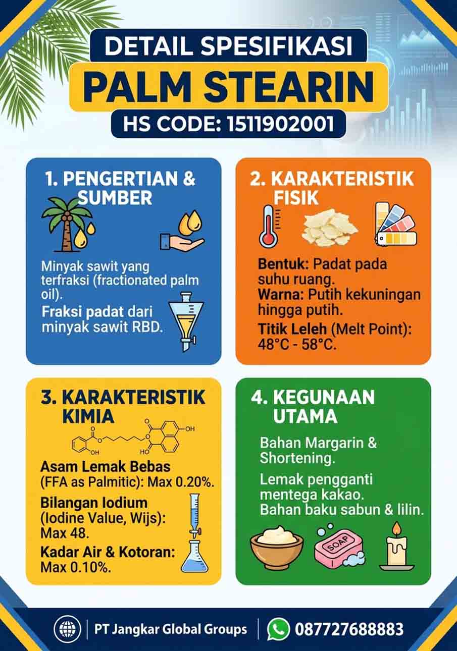 Detail Spesifikasi Palm Stearin HS Code 1511902001