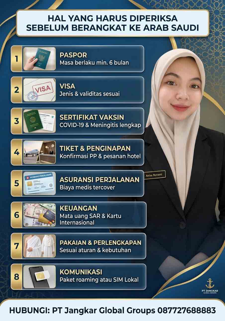 Hal yang Harus Diperiksa Sebelum Berangkat ke Arab Saudi Hal yang Harus Diperiksa Sebelum Berangkat ke Arab Saudi