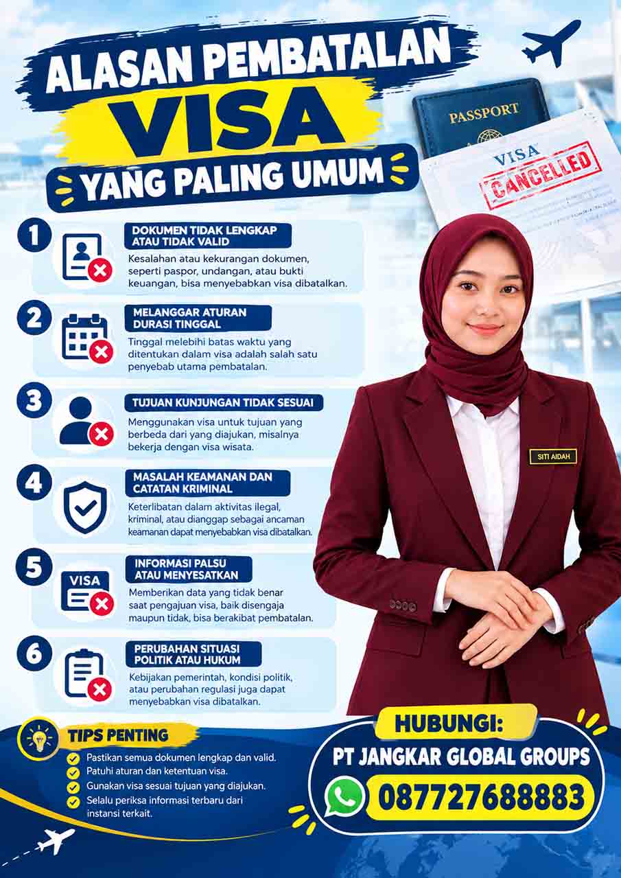 Alasan Pembatalan Visa yang Paling Umum Alasan Pembatalan Visa yang Paling Umum
