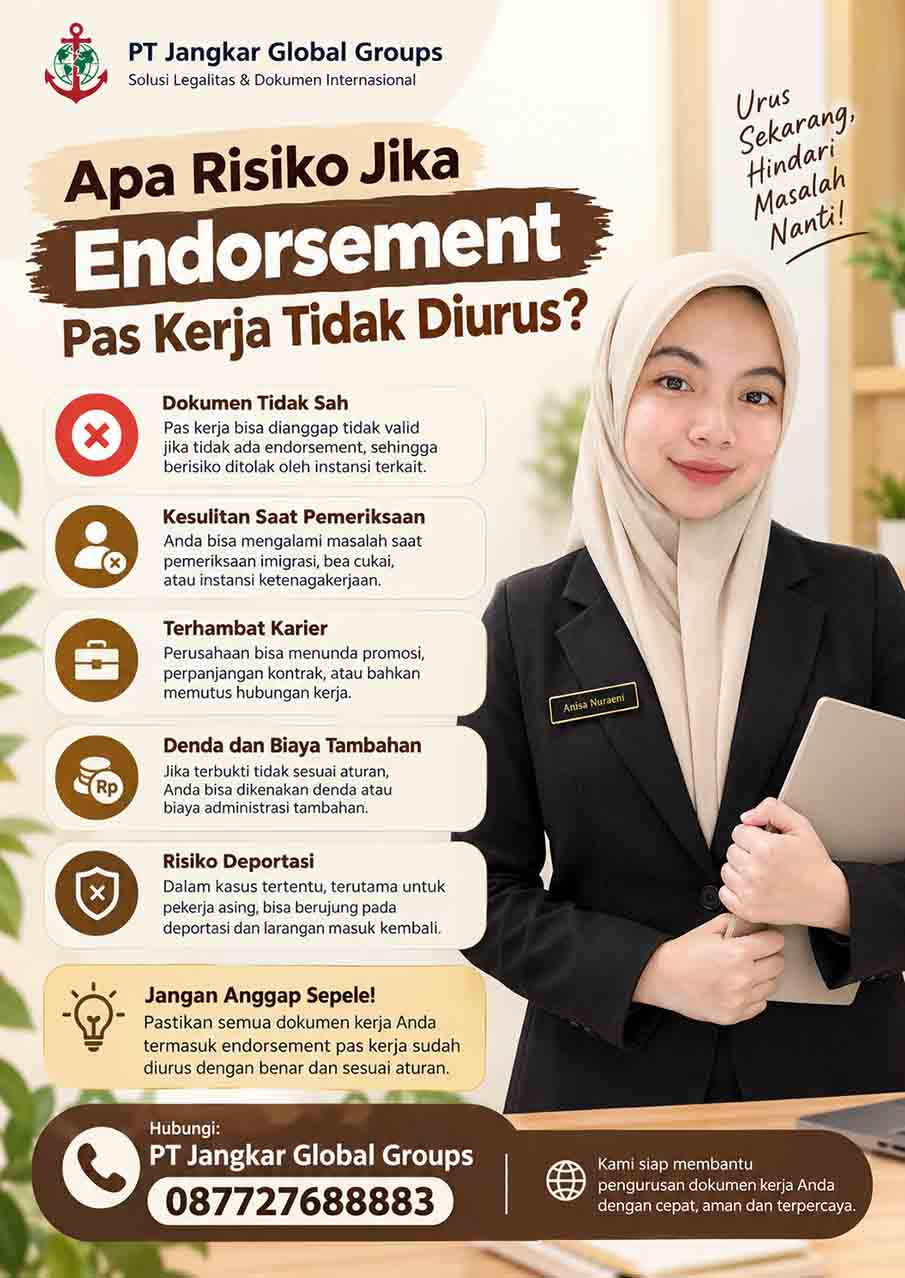 Apa Risiko Jika Endorsement Pas Kerja Tidak Diurus Apa Risiko Jika Endorsement Pas Kerja Tidak Diurus