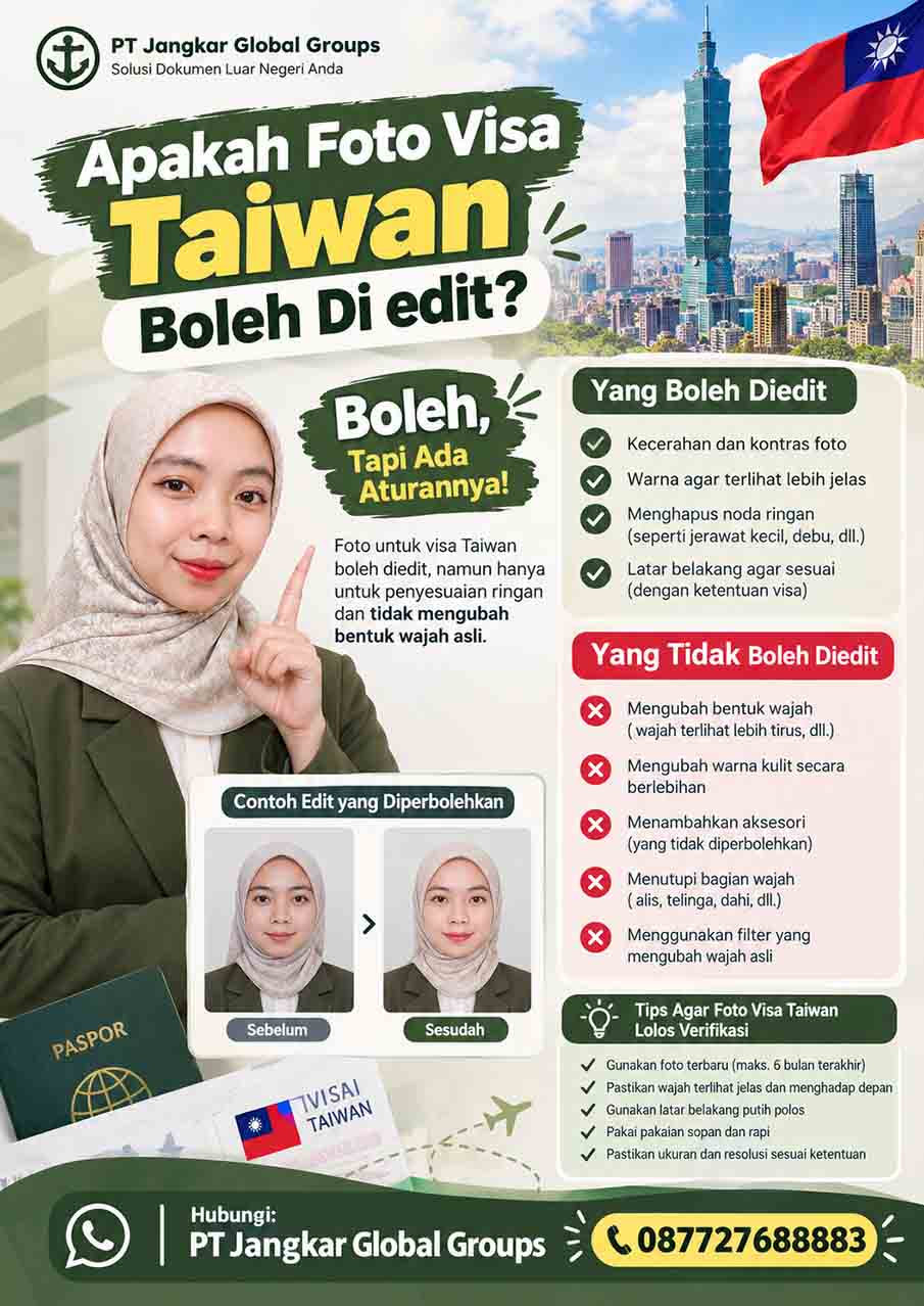 Apakah Foto Visa Taiwan Boleh Di edit Apakah Foto Visa Taiwan Boleh Di edit