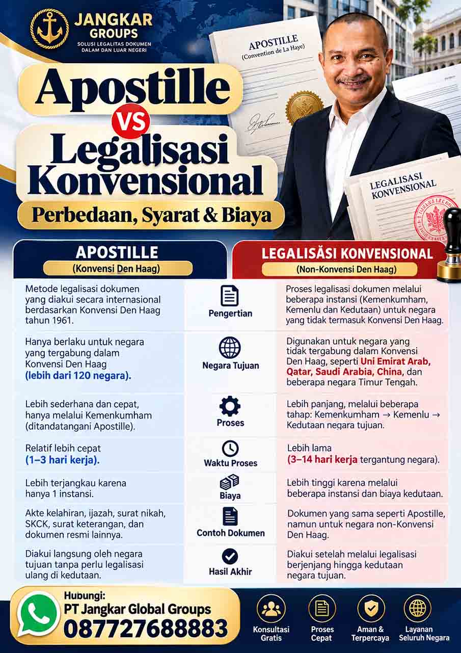 Apostille vs Legalisasi Konvensional
