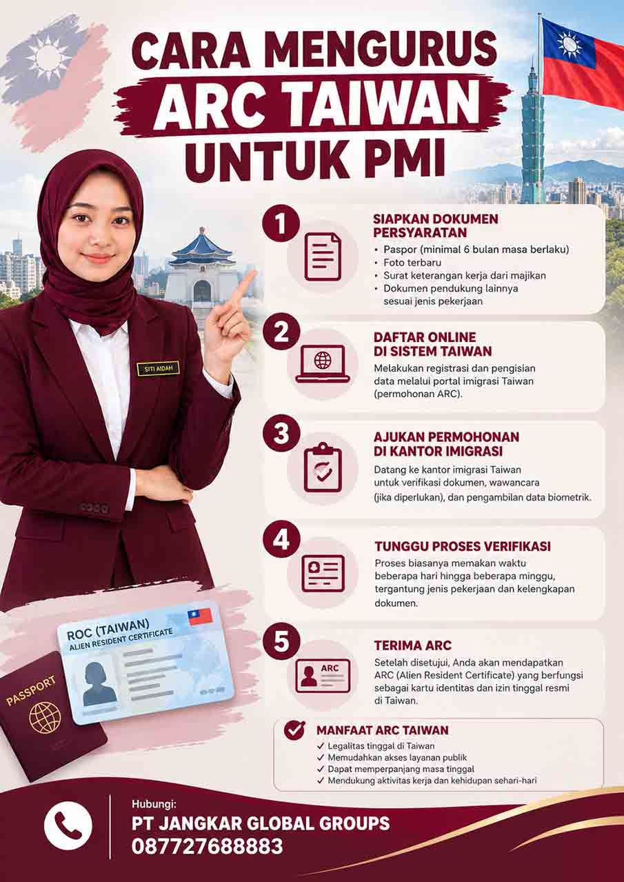 Cara Mengurus ARC Taiwan untuk PMI