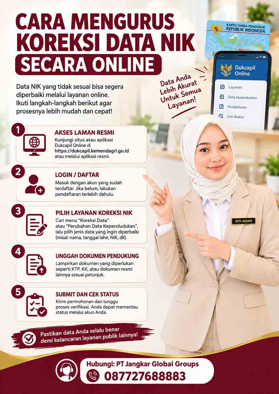 Cara Mengurus Koreksi Data NIK Secara Online