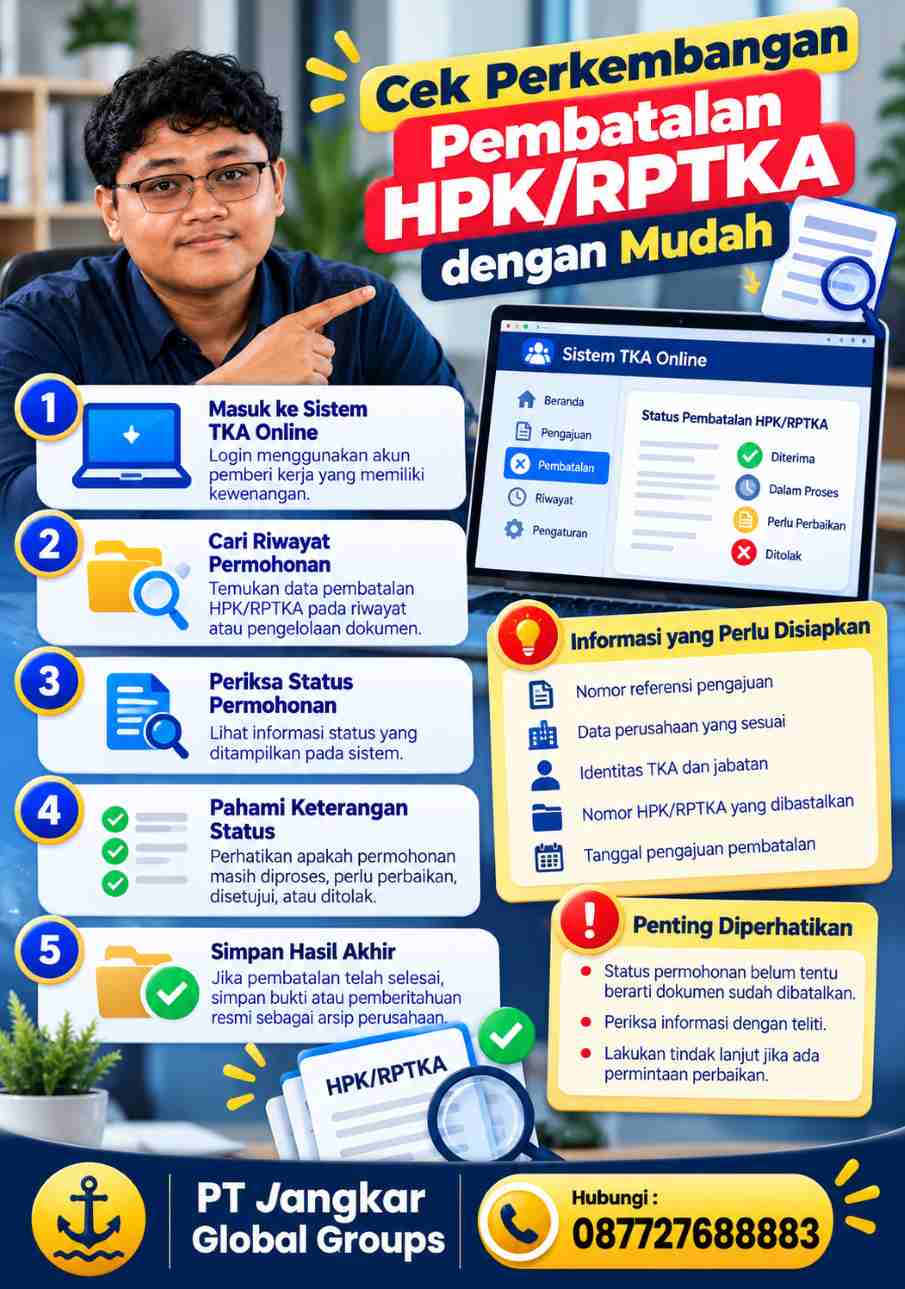Cek Perkembangan Pembatalan HPK RPTKA dengan Mudah