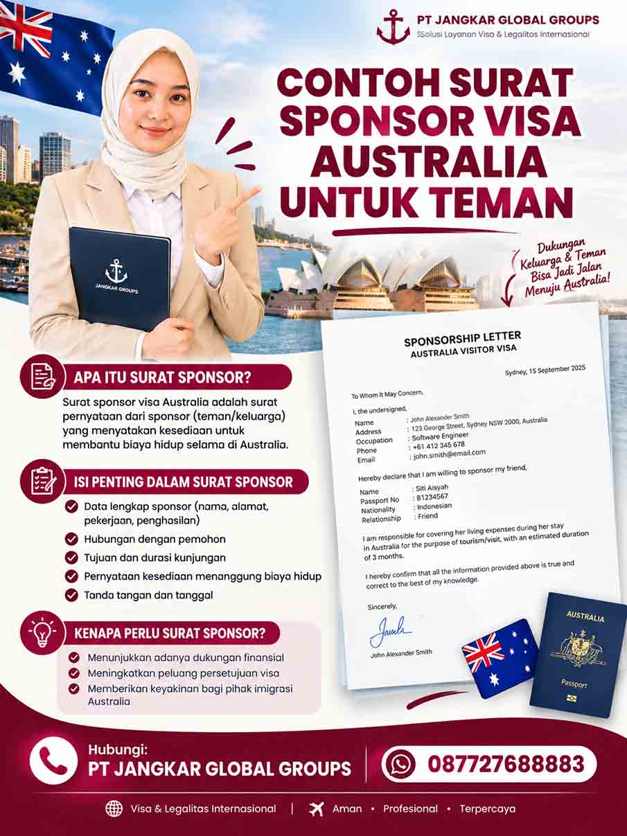 Contoh Surat Sponsor Visa Australia untuk Teman Contoh Surat Sponsor Visa Australia untuk Teman