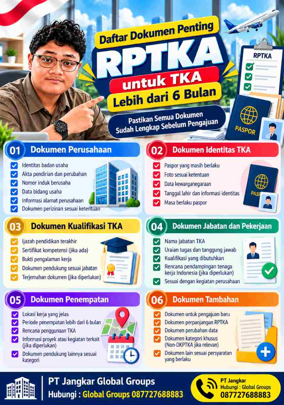 Daftar Dokumen Penting RPTKA untuk TKA Lebih dari 6 Bulan