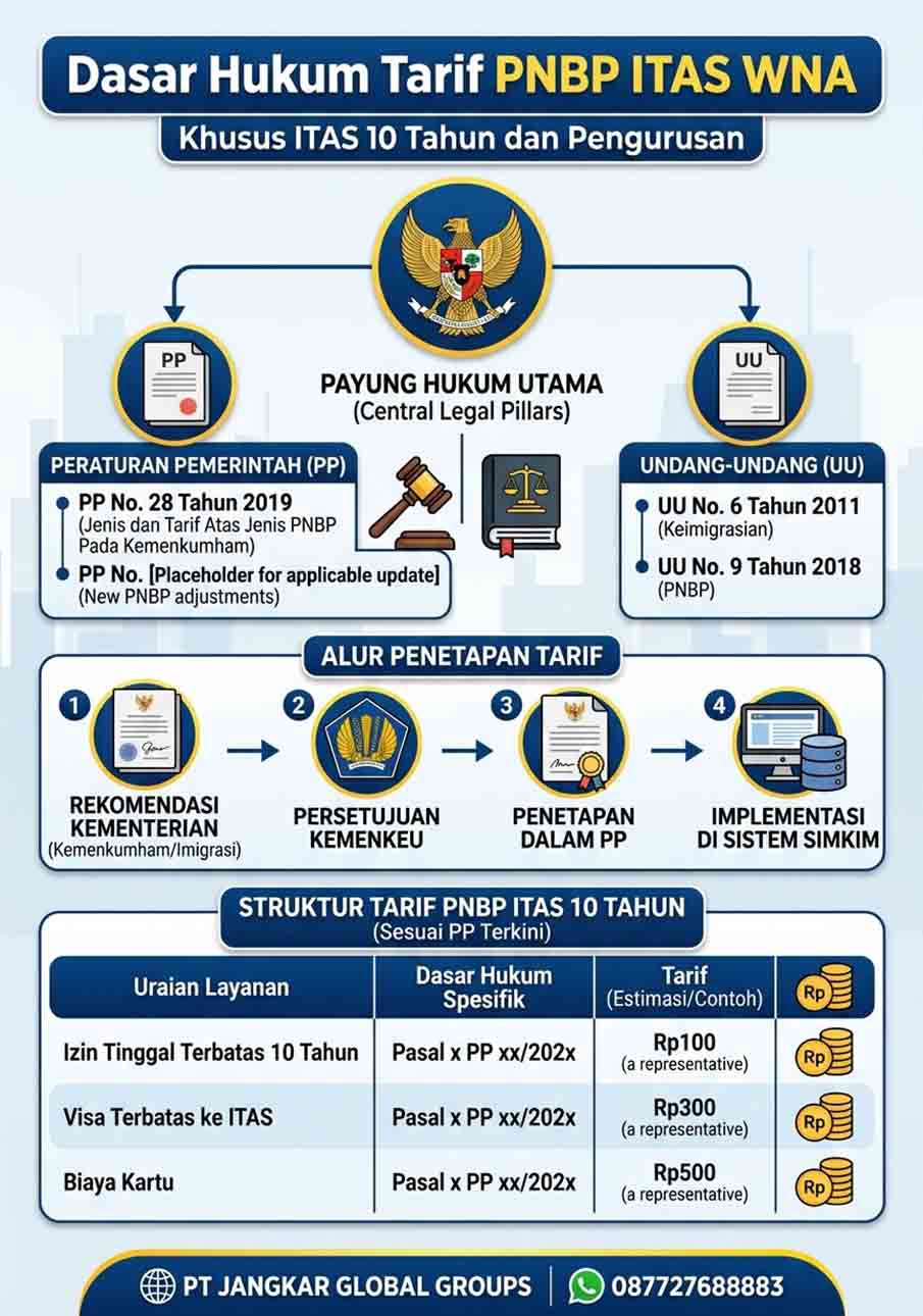 Dasar Hukum Tarif PNBP ITAS WNA