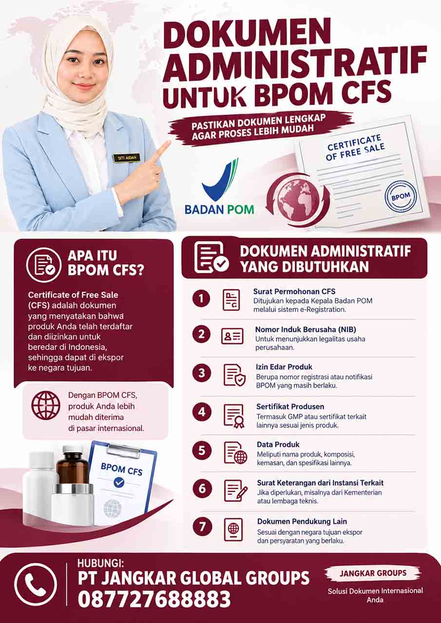 Dokumen Administratif untuk BPOM CFS