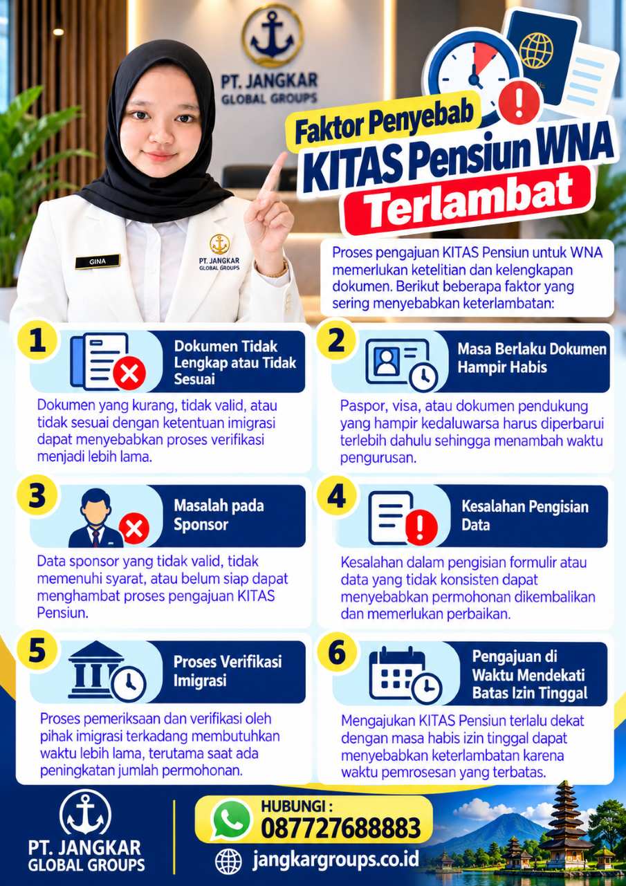 Faktor Penyebab KITAS Pensiun WNA Terlambat Faktor Penyebab KITAS Pensiun WNA Terlambat