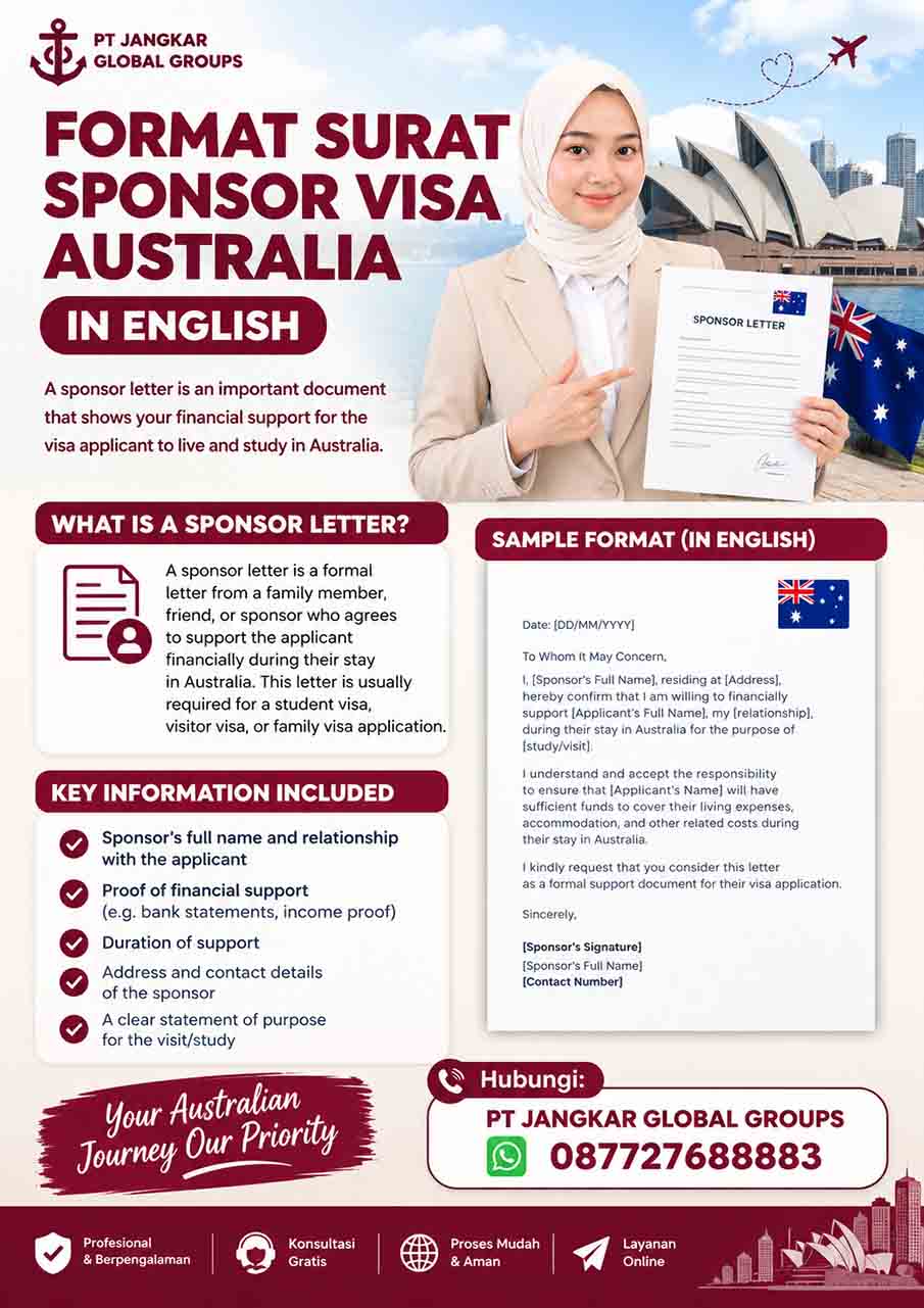 Format Surat Sponsor Visa Australia dalam Bahasa Inggris Format Surat Sponsor Visa Australia dalam Bahasa Inggris
