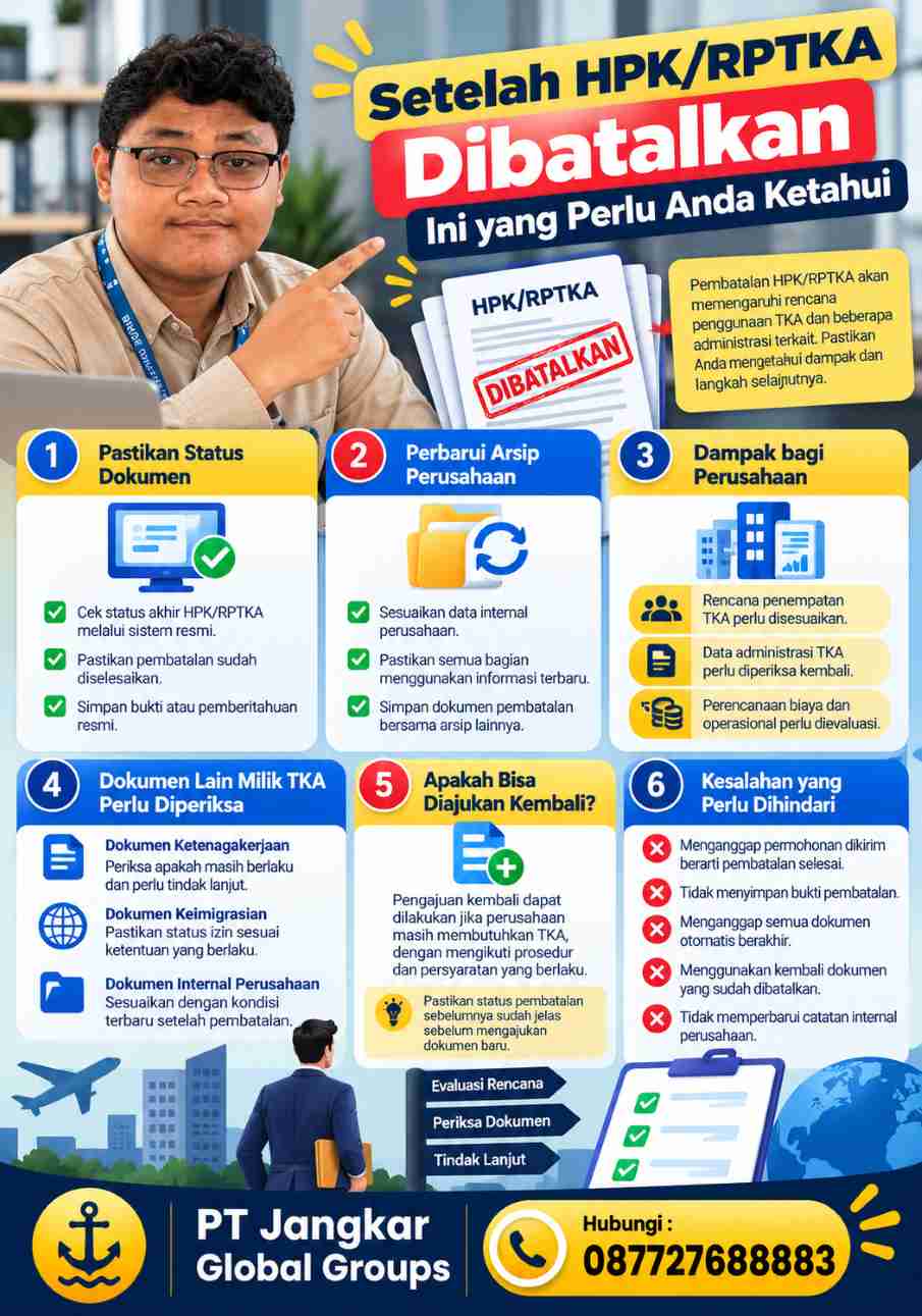 Hal Penting Setelah Pembatalan HPK RPTKA dan Langkah Administrasi Selanjutnya