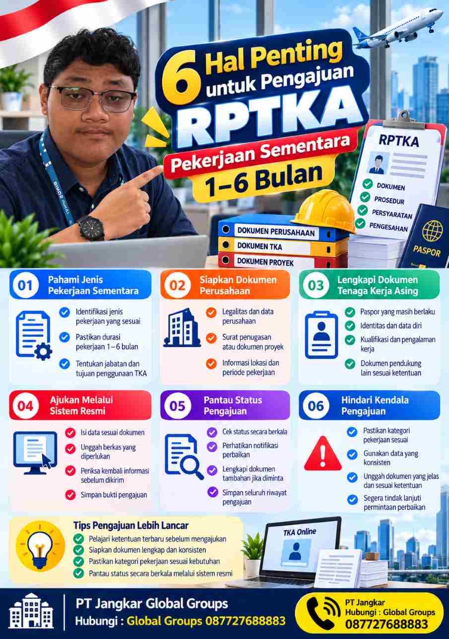 Hal Penting untuk Pengajuan RPTKA Pekerjaan Sementara 1–6 Bulan