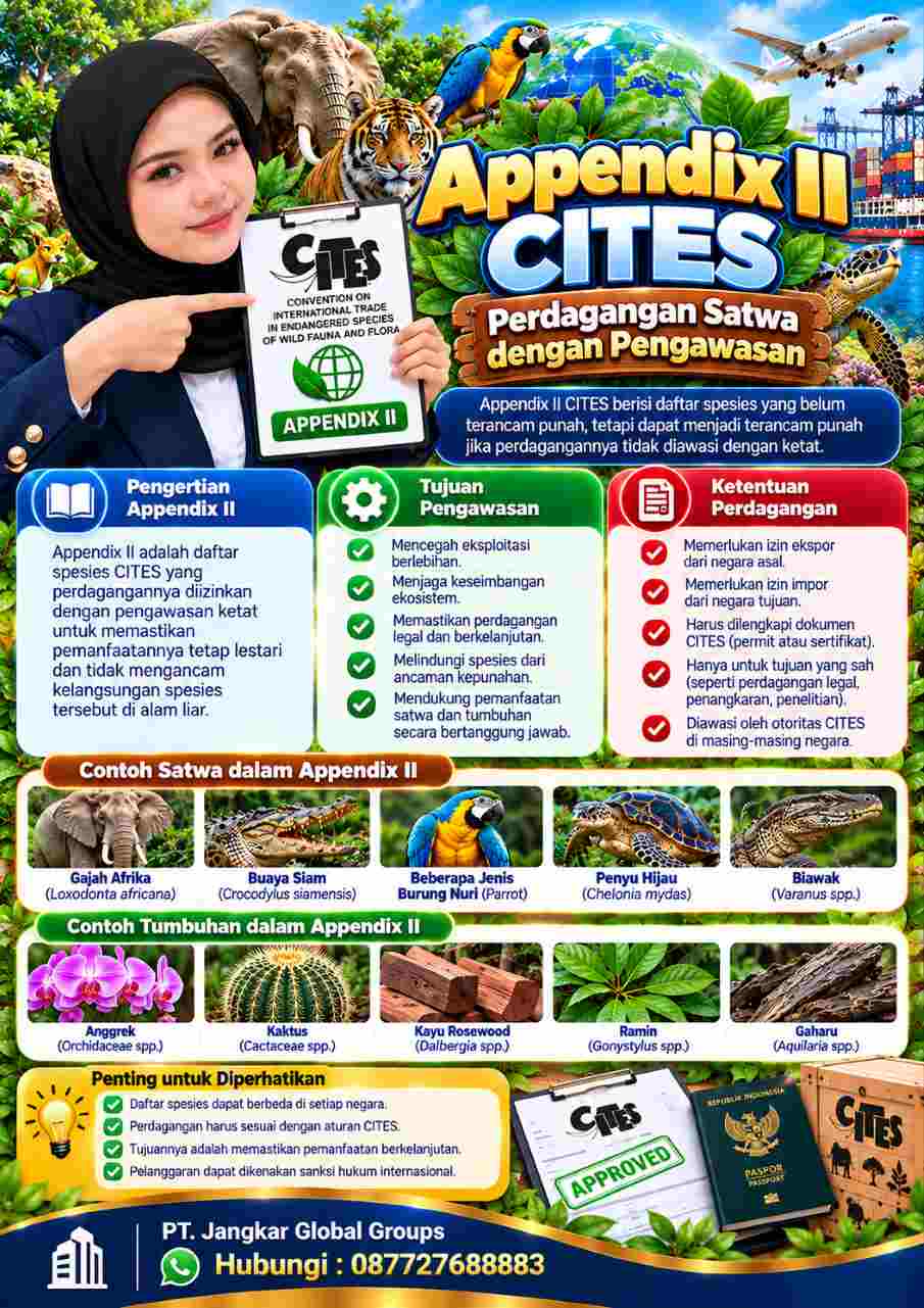 Infografis CITES Appendix II Indonesia
