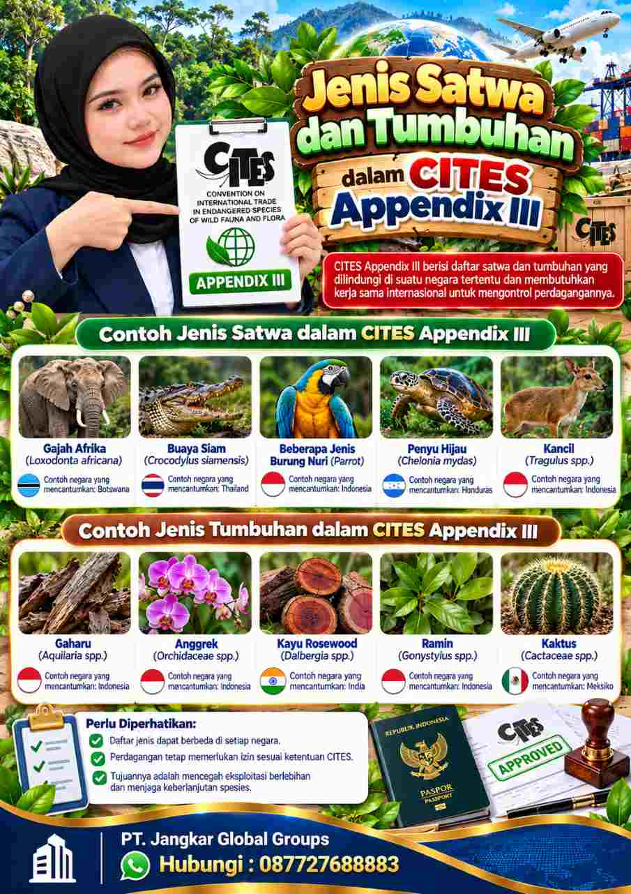 Infografis CITES Appendix III Indonesia